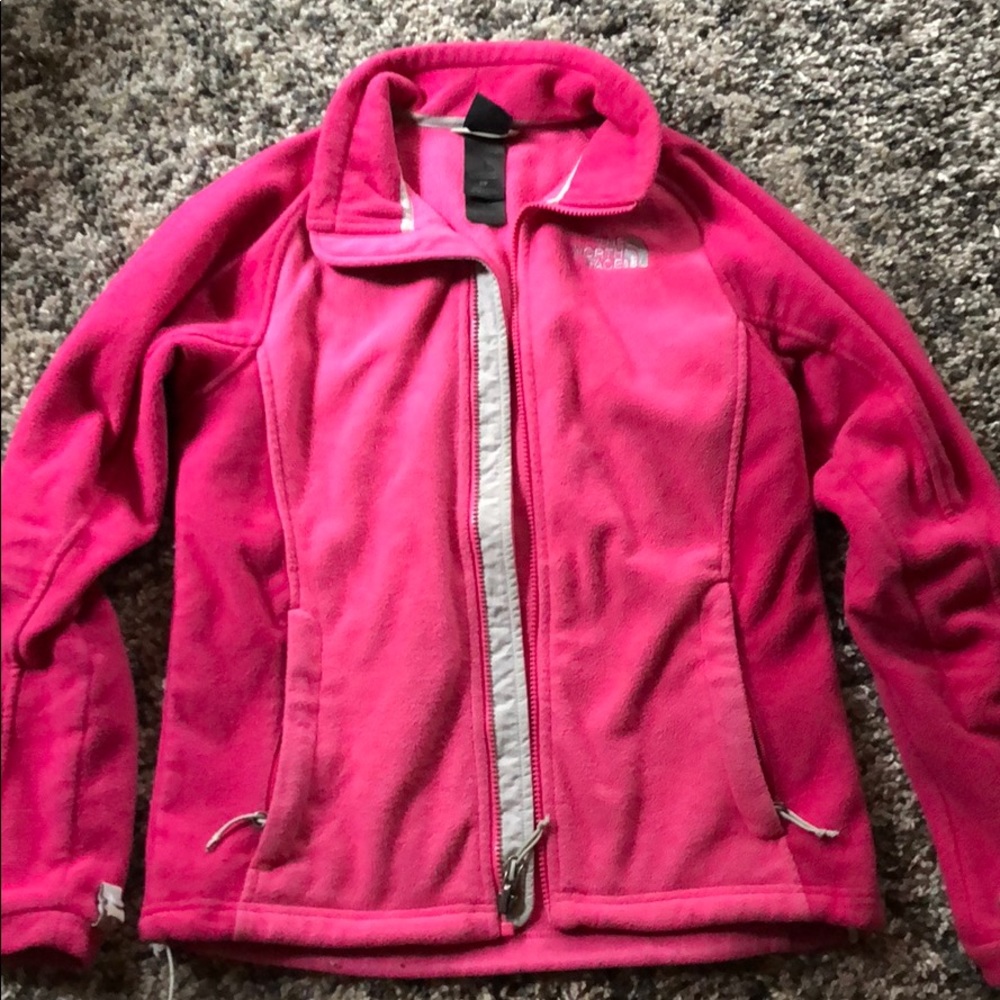 Two-time pink North Face zip up jacket
